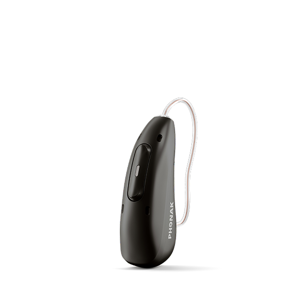 Phonak hearing aid in black velvet