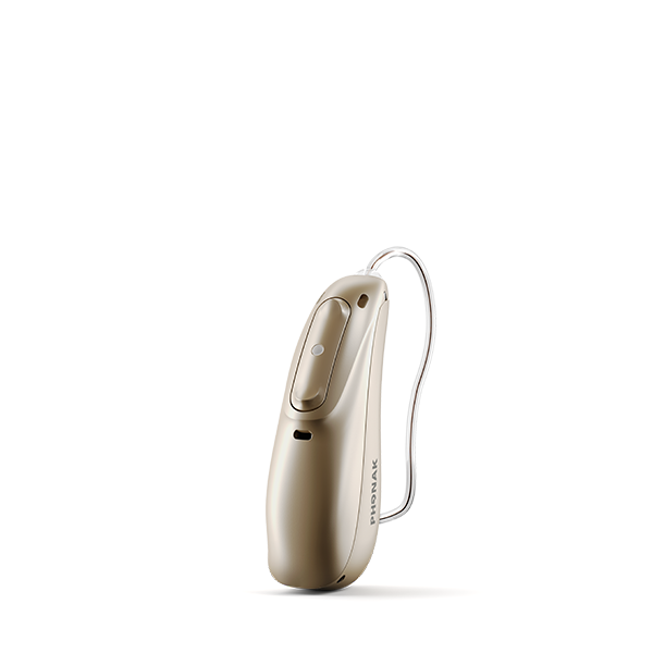 Phonak hearing aid device in sand beige