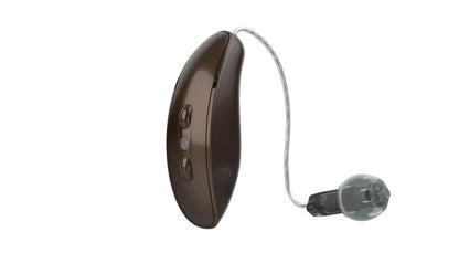 Hearing aid in deep brown 