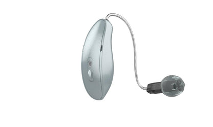 Hearing aid in silver