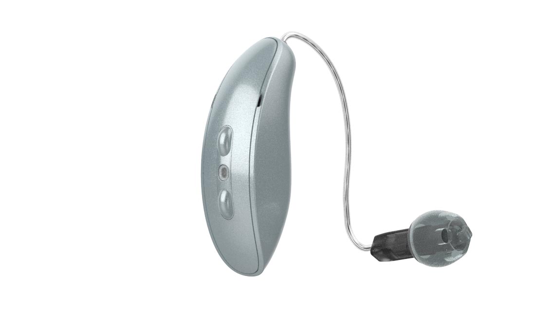 Hearing aid in silver 