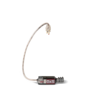 Microphone with a flexible head and visible brand name on a white background