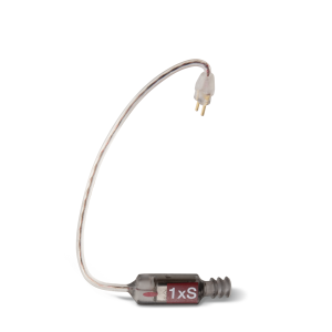 Small electronic component with a cable on a white background