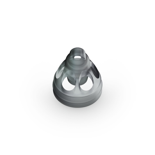 Gray plastic component on a white background