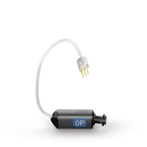 Medical device with a cable on a white background
