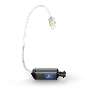 Medical device with a cable on a white background