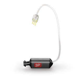 Small electronic device with a cable on a white background