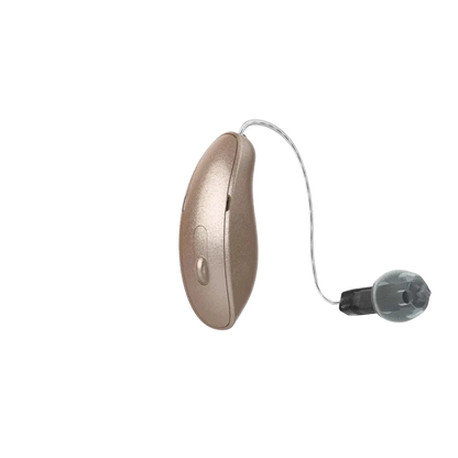 Starkey Genesis AI mRIC hearing aid in beige