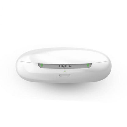 White electronic device with 'signia' branding on a white background