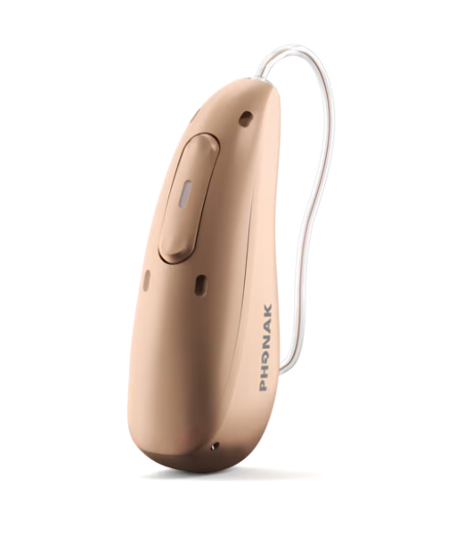 Beige colored hearing aid 