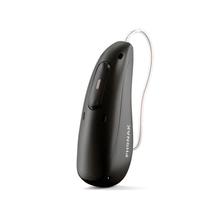 Phonak hearing aid in black velvet