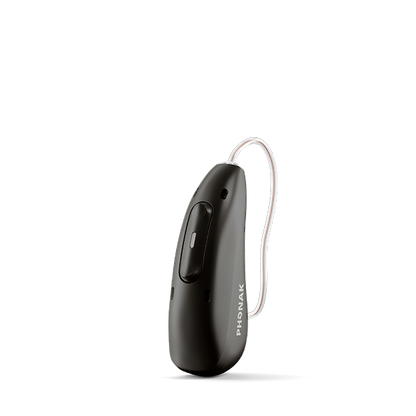 Phonak hearing aid in black velvet