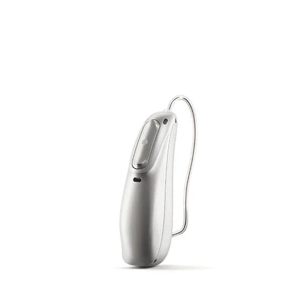 Hearing aid in silver grey 