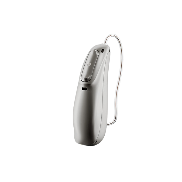 Phonak hearing aid in graphite grey