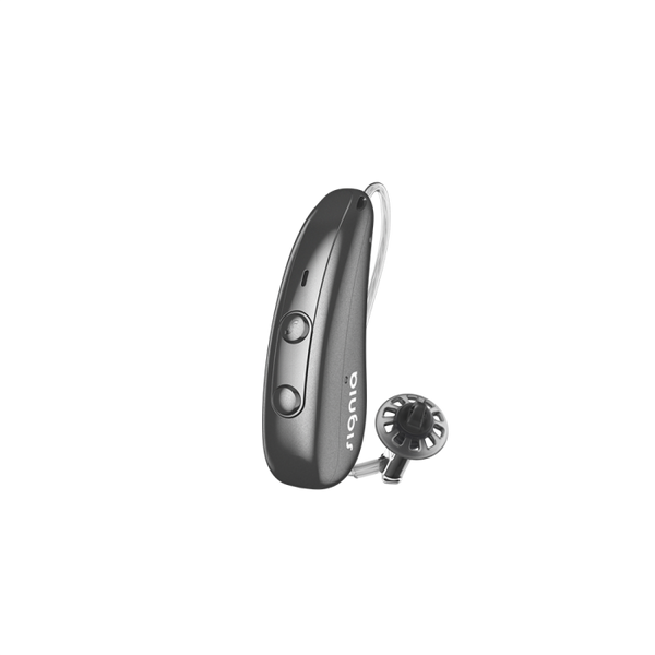 Graphite colored hearing aid 