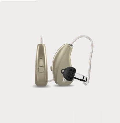 Honey blonde colored hearing aids