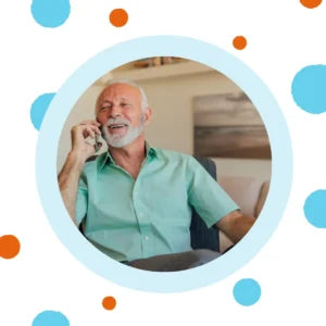 Older man speaking on the phone 