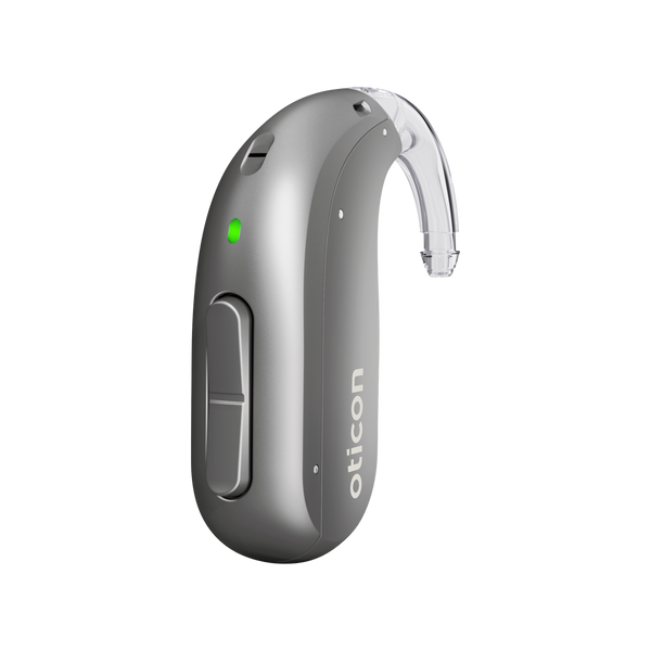 Oticon Intent 2 miniBTE R in Steel Grey