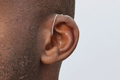 Man wearing Oticon Intent 1 miniRITE R hearing aid