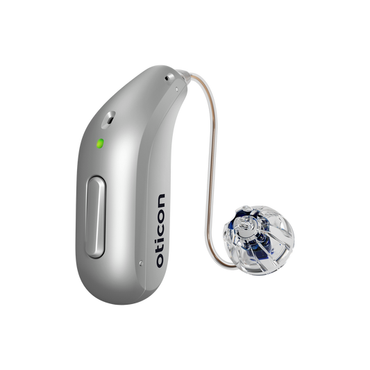 Oticon CROS RE miniRITE R in Silver Grey