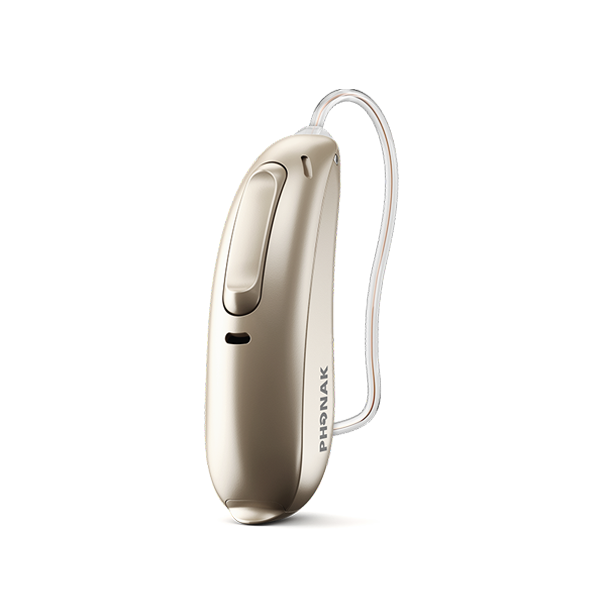 Phonak Lumity L90-312 hearing aid in champagne