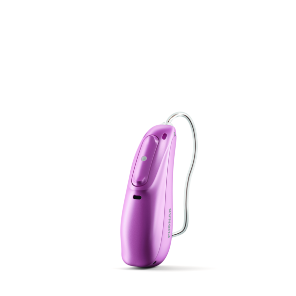 Precious pink colored hearing aid 