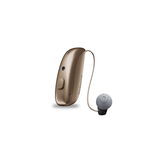 ReSound Vivia MRIE hearing aid in gold