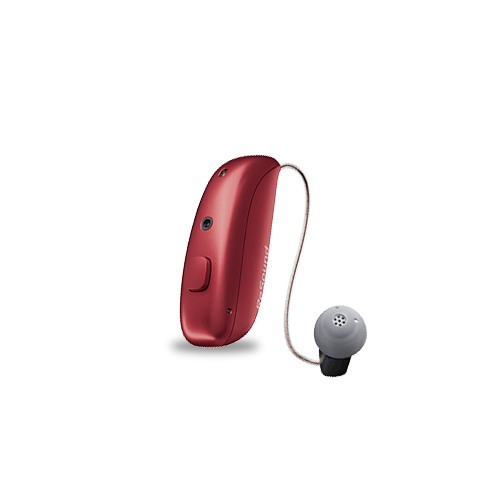 ReSound Vivia MRIE hearing aid in red
