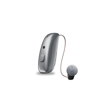 ReSound Vivia MRIE hearing aid in sparkling silver