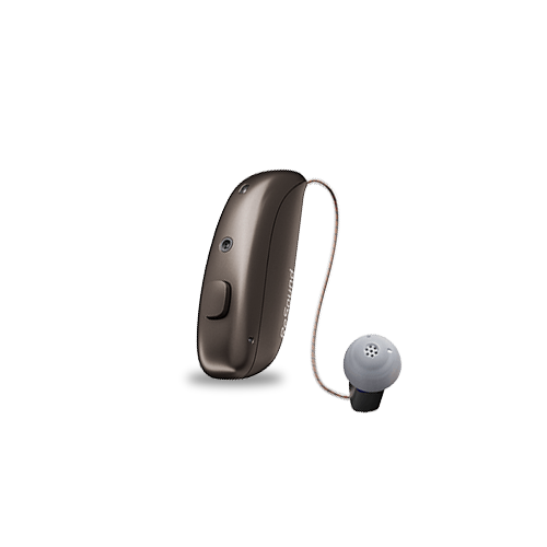 ReSound Vivia MRIE hearing aid in warm grey