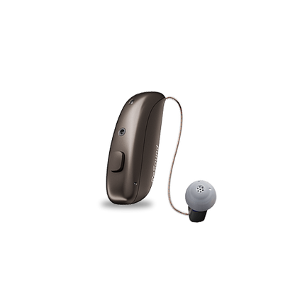 ReSound Vivia MRIE hearing aid in warm grey