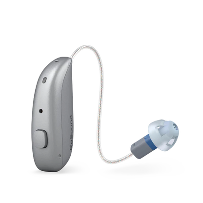 ReSound Nexia MRIE hearing aid in sparkling silver