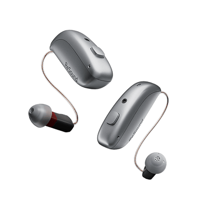 ReSound hearing aid device on a transparent background
