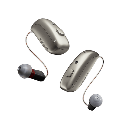 ReSound hearing aid device on a transparent background