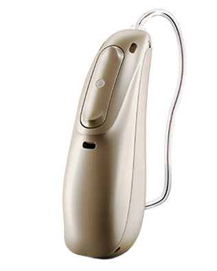 gold hearing aid on a clear background