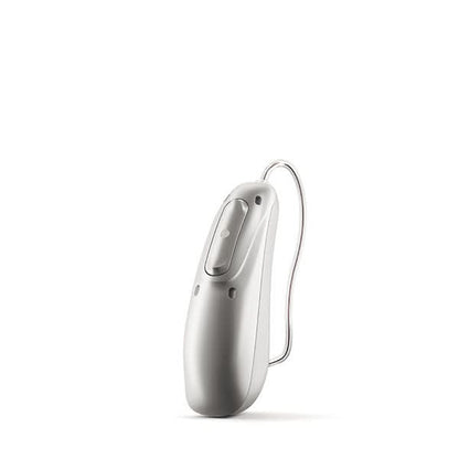 Security hearing aid in silver grey