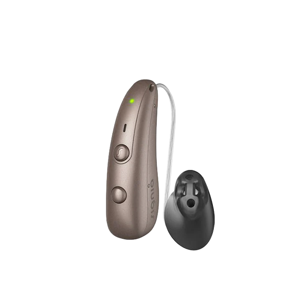 Signia Pure BCT IX hearing aids in sandy brown 