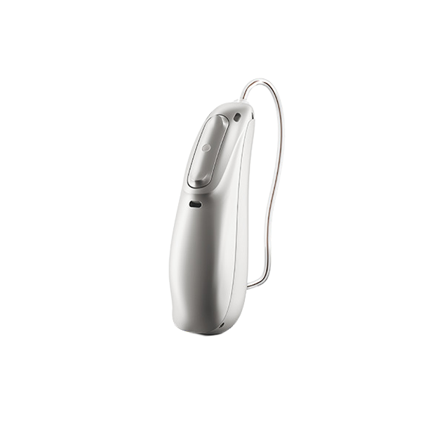 Phonak hearing aid in silver grey