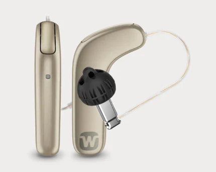 Widex Smart RIC hearing aids in honey blonde