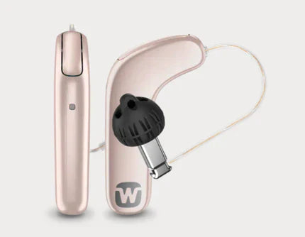 Widex Smart RIC hearing aids in rose gold