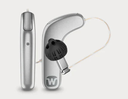 Widex Smart RIC hearing aids in silver grey 