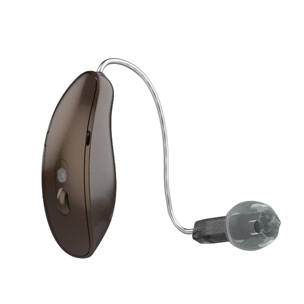 Starkey Omega mRIC hearing aid in chestnut