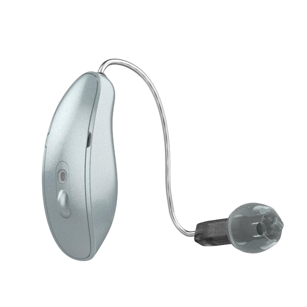Starkey Omega mRIC hearing aid in silver