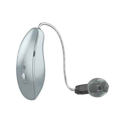 Starkey Omega mRIC hearing aid in silver