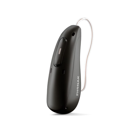 Phonak hearing aid in velvet black 