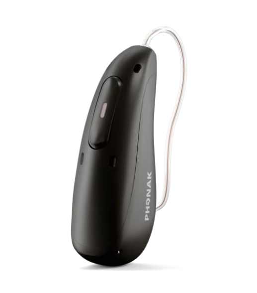 Phonak hearing aid in velvet black 