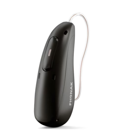Phonak hearing aid in velvet black 