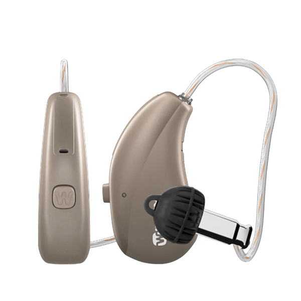 Widex Moment Sheer hearing aids  in autumn beige