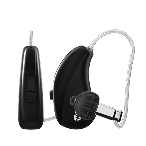 Widex Moment Sheer hearing aids  in tech black 