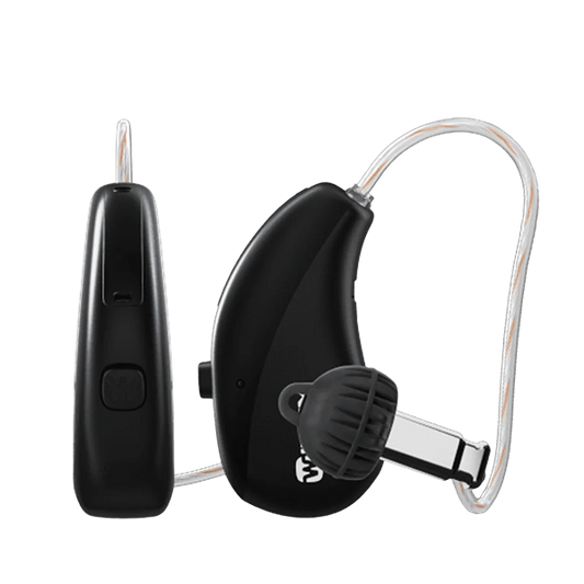 Widex Moment Sheer hearing aids  in tech black 